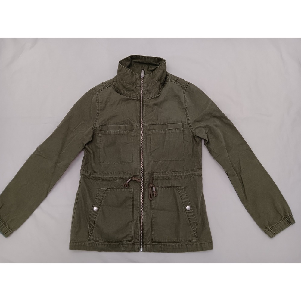 Old Navy Womens Field Jacket Olive Green Full Zip Drawstring Waist XS‎
